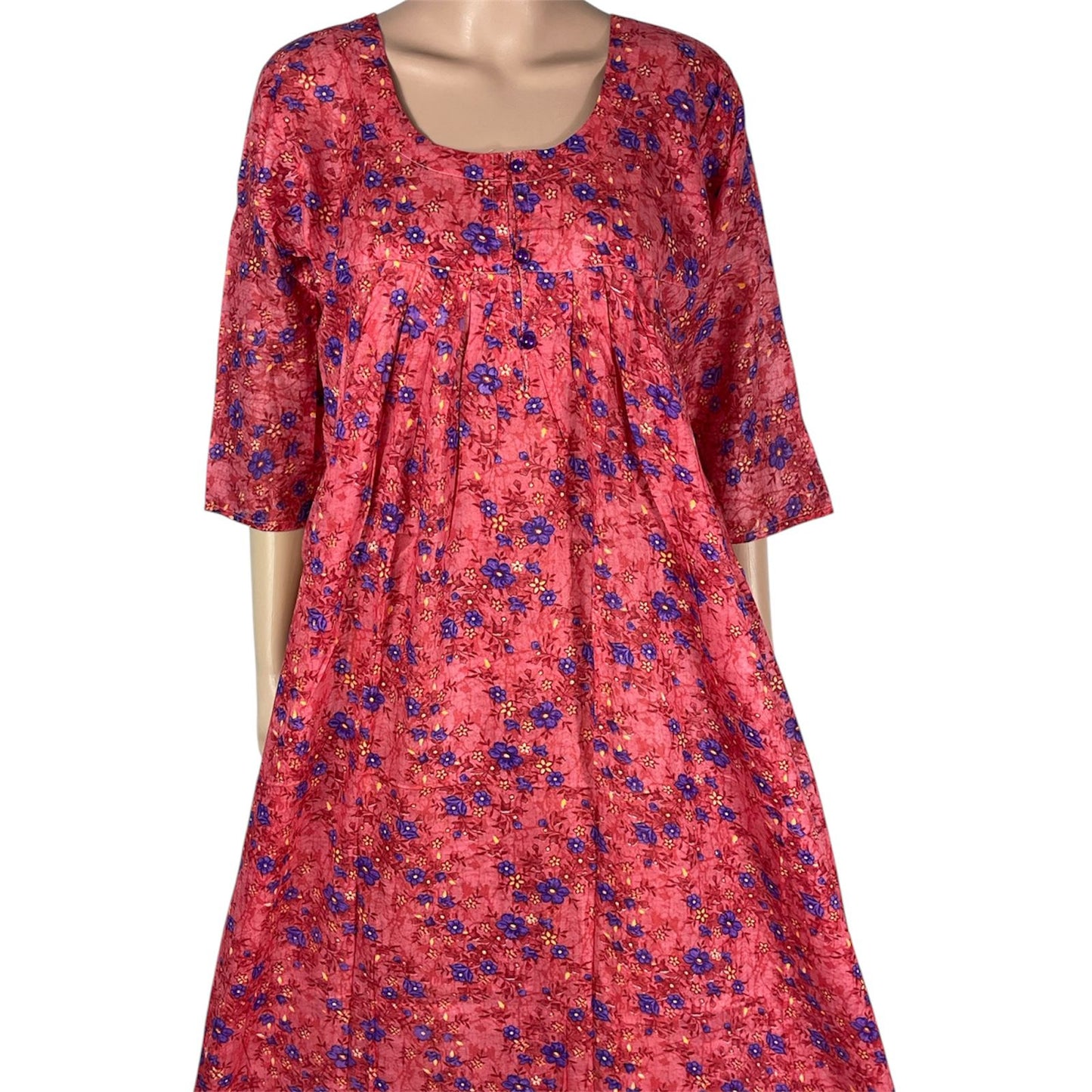 Cotton Floral Nightwear for Women - Homewear - Womenswear, Printed Cotton Fabric, Nighty. Breathable Comfortable Soft