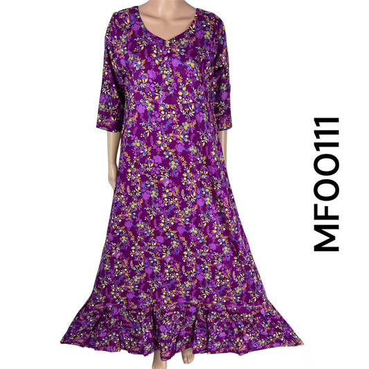 Cotton Floral Nightwear for Women - Homewear - Womenswear, Printed Cotton Fabric, Nighty. Breathable Comfortable Soft