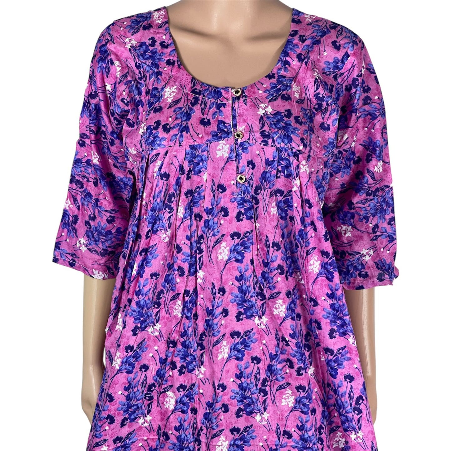 Cotton Floral Nightwear for Women - Homewear - Womenswear, Printed Cotton Fabric, Nighty. Breathable Comfortable Soft